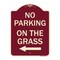 Signmission No Parking on Grass W/ Left Arrow Heavy-Gauge Aluminum Architectural Sign, 24" x 18", BU-1824-23687 A-DES-BU-1824-23687 - alternate 1